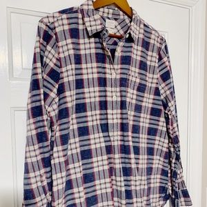 J. Crew boy fit popover plaid shirt. EUC!